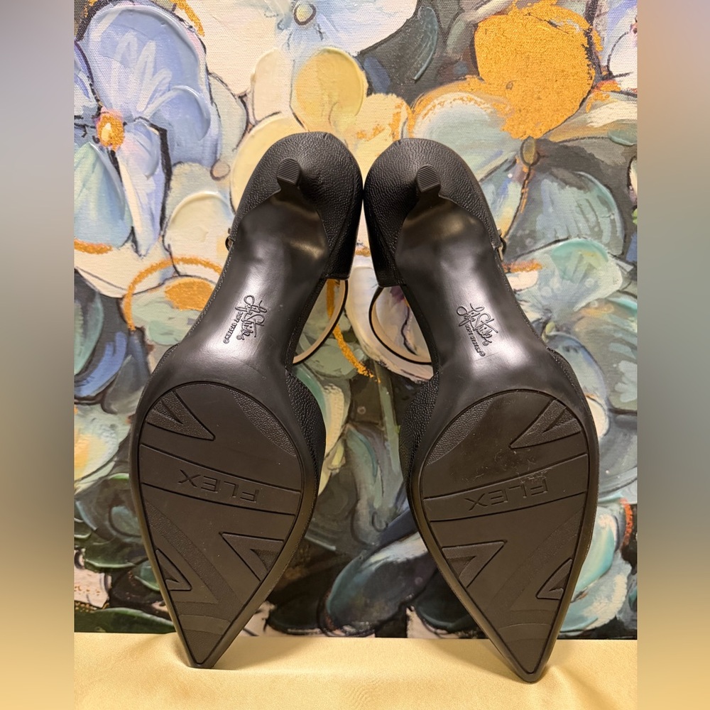 LifeStride Soft System Black D'Orsay Kitten Heel Pumps Pointed Toe Size 9.5 NWOT - Picture 7 of 8